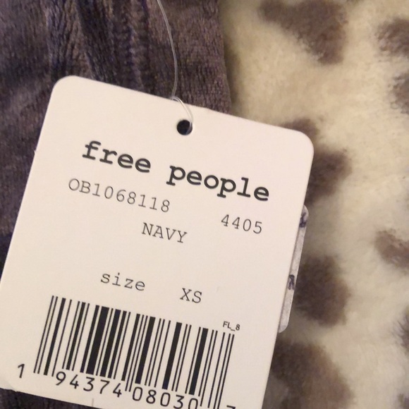 Free People Valerie Open Back Velvet Top XS Slouchy Oversized Purple - Picture 10 of 17